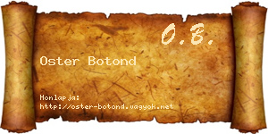 Oster Botond névjegykártya